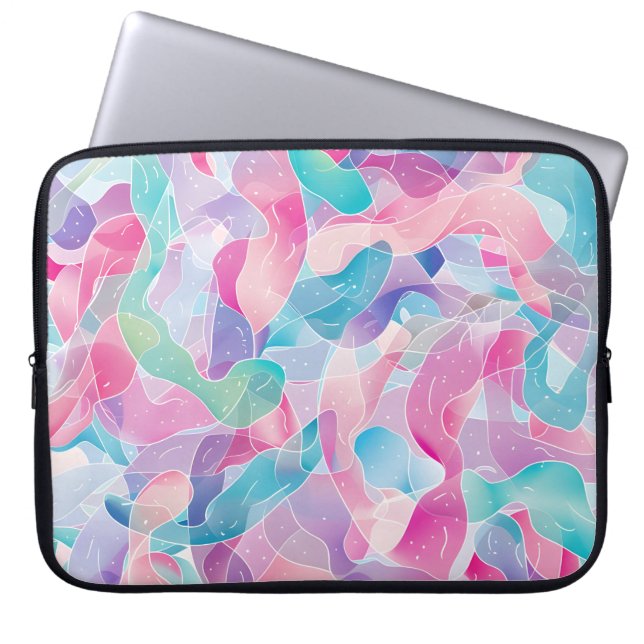 Pastel Abstract Lintpatroon Laptop Sleeve (Voorkant)
