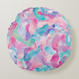 Pastel Abstract Lintpatroon Rond Kussen