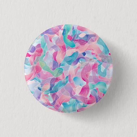Pastel Abstract Lintpatroon Ronde Button 3,2 Cm (Voorkant)