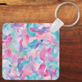 Pastel Abstract Lintpatroon Sleutelhanger (Achterkant)