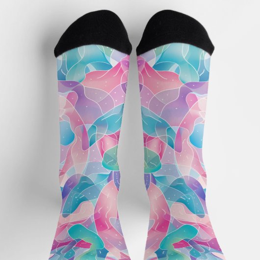 Pastel Abstract Lintpatroon Sokken (Top)