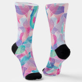 Pastel Abstract Lintpatroon Sokken (Gebogen)