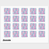 Pastel Abstract Lintpatroon Vierkante Sticker (Vel)