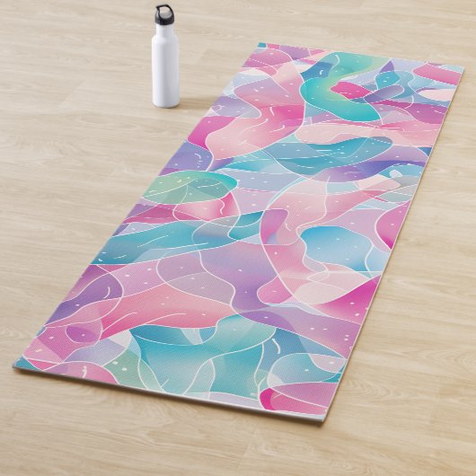 Pastel Abstract Lintpatroon Yogamat (In situ)