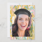 Pastel Abstract Marble Photo Graduparty Kaart (Achterkant)