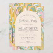Pastel Abstract Marble Photo Graduparty Kaart (Voorkant / Achterkant)
