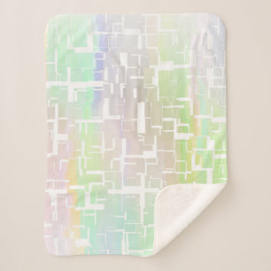 Pastel Abstract Meerkleurig Patroon Sherpa Deken