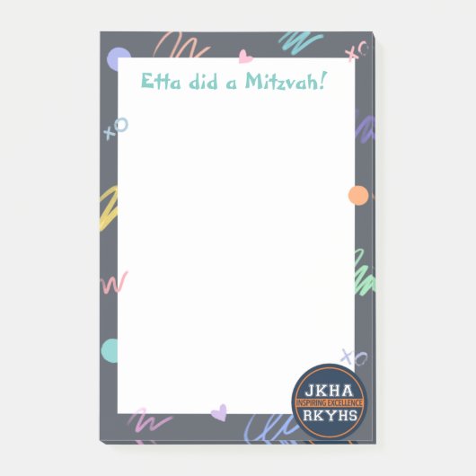 Pastel Abstract Mitzvah Post-it® Notes (Voorkant)