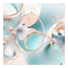 Pastel abstract modern mint groen licht roze foto afdruk