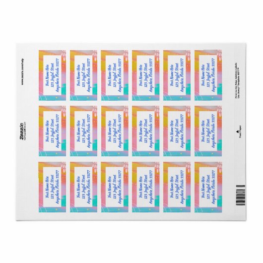 Pastel Abstract Modern Return Address Labels (Full Sheet)