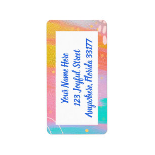Pastel Abstract Moderne Retouradreslabels Etiket