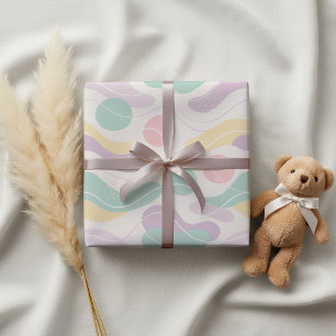 Pastel Abstract Naadloos Patroon Golven en Cirkels Cadeaupapier