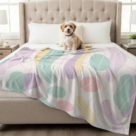 Pastel Abstract Naadloos Patroon Golven en Cirkels Fleece Deken