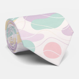 Pastel Abstract Naadloos Patroon Golven en Cirkels Stropdas