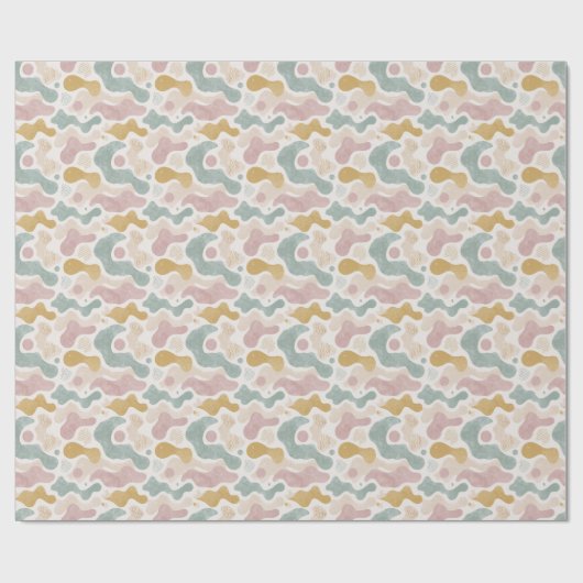 Pastel Abstract Organic Shapes Pattern  Cadeaupapier (Vlak)