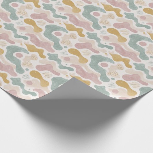 Pastel Abstract Organic Shapes Pattern  Cadeaupapier (Hoek)
