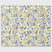 Pastel Abstract Paisley, Harten en Bloemen Cadeaupapier (Vlak)