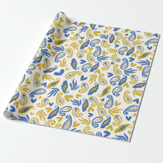 Pastel Abstract Paisley, Harten en Bloemen Cadeaupapier