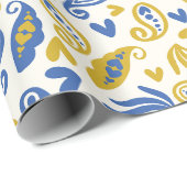 Pastel Abstract Paisley, Harten en Bloemen Cadeaupapier (Rol Hoek)