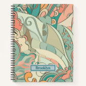 Pastel Abstract Paisley Pattern Spiral Notitieboek (Voorkant)