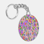 Pastel abstract patroon sleutelhanger (Voorkant Links)