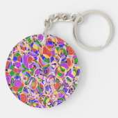 Pastel abstract patroon sleutelhanger (Achterkant)