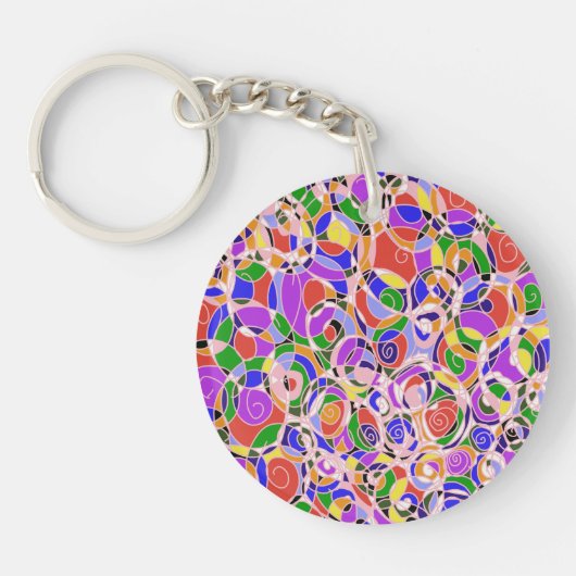 Pastel abstract patroon sleutelhanger (Voorkant)