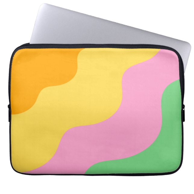 Pastel Abstract Pattern Laptop Sleeve (Voorkant)