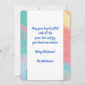 Pastel Abstract Peace Love Joy Christmas Card Feestdagenkaart (Achterkant)