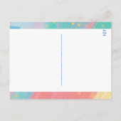 Pastel Abstract Peace Love Joy Christmas Post Card Briefkaart (Achterkant)