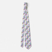Pastel Abstract Retro Squares Polka Dots Patroon Stropdas (Achterkant)