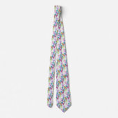 Pastel Abstract Retro Squares Polka Dots Patroon Stropdas (Achterkant)