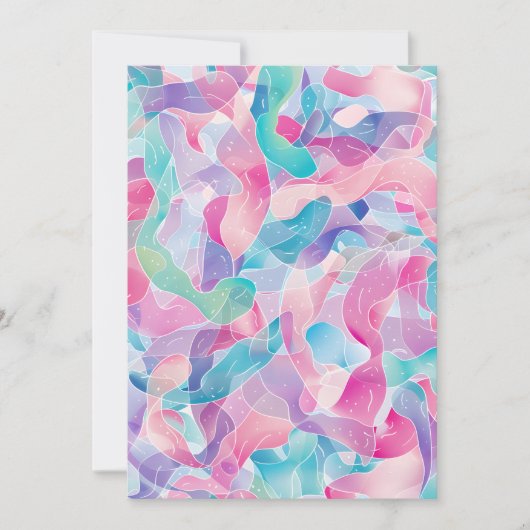 Pastel Abstract Ribbon Pattern Feestdagenkaart (Voorkant)