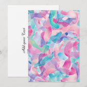 Pastel Abstract Ribbon Pattern Feestdagenkaart (Voorkant / Achterkant)