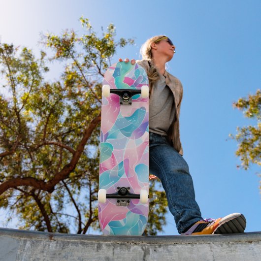 Pastel Abstract Ribbon Pattern Persoonlijk Skateboard (Buiten 1)