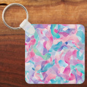 Pastel Abstract Ribbon Pattern Sleutelhanger (Voorkant)