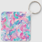 Pastel Abstract Ribbon Pattern Sleutelhanger (Achterkant)