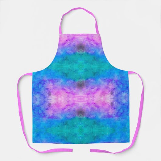 Pastel Abstract Roze Blauw Aqua Schort (Voorkant)