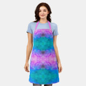 Pastel Abstract Roze Blauw Aqua Schort (Gedragen)
