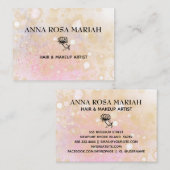 *~* Pastel Abstract Roze Perzkleed Lotus Visitekaartje (Voorkant / Achterkant)