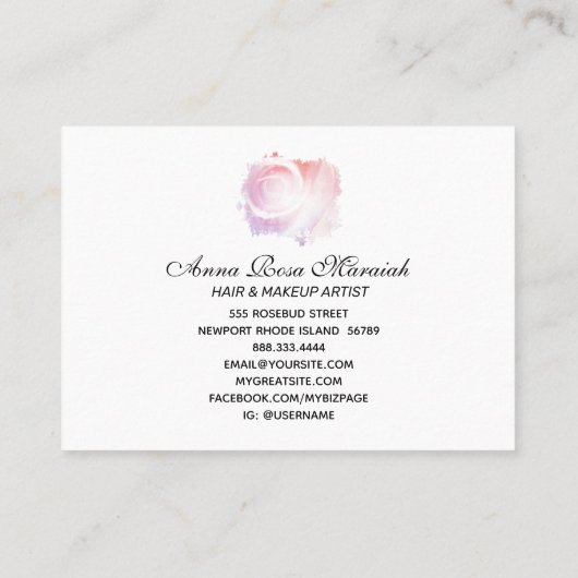 *~* Pastel Abstract Roze Visitekaartje (Achterkant)