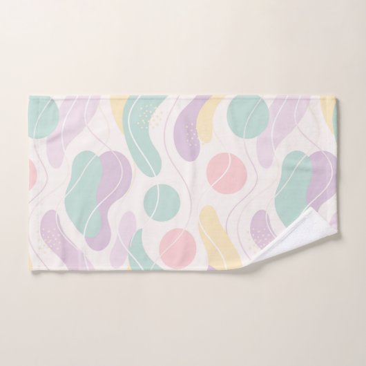 Pastel Abstract Seamless Pattern Waves and Circles Bad Handdoek (Handdoek)