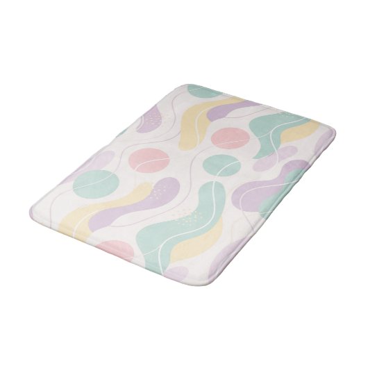 Pastel Abstract Seamless Pattern Waves and Circles Badmat (Gekanteld)