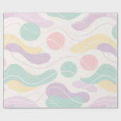 Pastel Abstract Seamless Pattern Waves and Circles Cadeaupapier (Vlak)