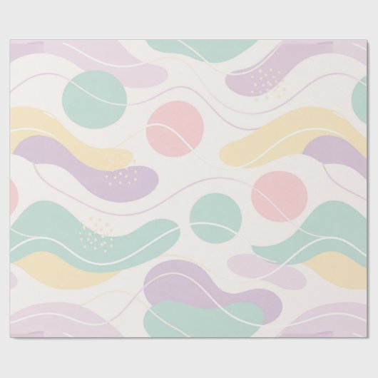 Pastel Abstract Seamless Pattern Waves and Circles Cadeaupapier (Vlak)