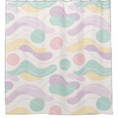 Pastel Abstract Seamless Pattern Waves and Circles Douchegordijn (Voorkant)