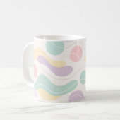 Pastel Abstract Seamless Pattern Waves and Circles Koffiemok (Voorkant links)
