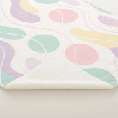 Pastel Abstract Seamless Pattern Waves and Circles Sherpa Deken (3/4)