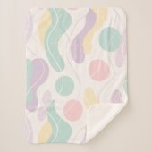 Pastel Abstract Seamless Pattern Waves and Circles Sherpa Deken (Voorkant)