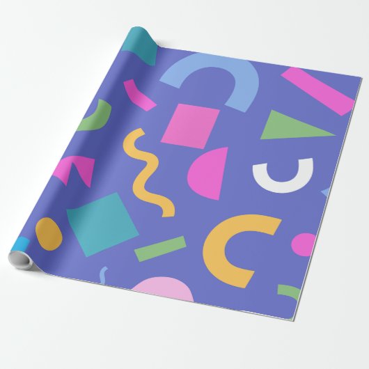 Pastel Abstract Shapes Pattern Design Cadeaupapier (Uitgerold)
